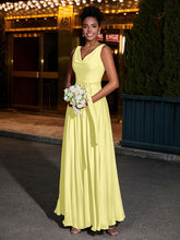 Simple Chiffon Dresses with V Neckline Daffodil