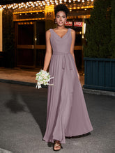 Simple Chiffon Dresses with V Neckline Dusk