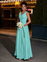 Simple Chiffon Dresses with V Neckline Spa