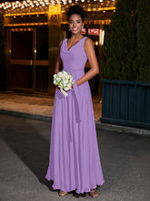 Simple Chiffon Dresses with V Neckline Tahiti