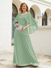 Dress Adorned with Beaded Elegance and Flutter Sleeves Dusty Sage