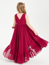 Boho Junior Bridesmaid Dresses Cascading Skirt Burgundy