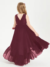 Boho Junior Bridesmaid Dresses Cascading Skirt Cabernet