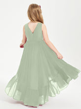 Boho Junior Bridesmaid Dresses Cascading Skirt Dusty Sage