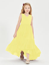 Boho Junior Bridesmaid Dresses Cascading Skirt Lemon