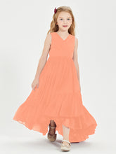 Boho Junior Bridesmaid Dresses Cascading Skirt Papaya
