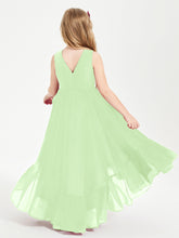 Boho Junior Bridesmaid Dresses Cascading Skirt Sage