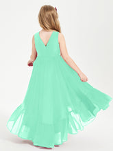 Boho Junior Bridesmaid Dresses Cascading Skirt Turquoise