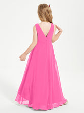 Modern Asymmetrical Junior Bridesmaid Dresses Cowl Neck Azalea
