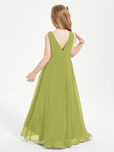 Modern Asymmetrical Junior Bridesmaid Dresses Cowl Neck Clover
