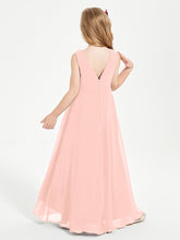 Modern Asymmetrical Junior Bridesmaid Dresses Cowl Neck Coral