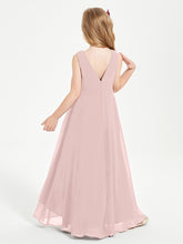 Modern Asymmetrical Junior Bridesmaid Dresses Cowl Neck Dusty Rose
