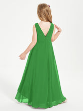 Modern Asymmetrical Junior Bridesmaid Dresses Cowl Neck Green