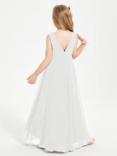 Modern Asymmetrical Junior Bridesmaid Dresses Cowl Neck Ivory