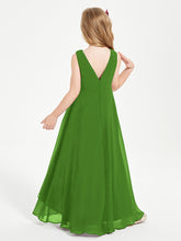 Modern Asymmetrical Junior Bridesmaid Dresses Cowl Neck Moss