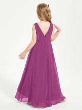 Modern Asymmetrical Junior Bridesmaid Dresses Cowl Neck Orchid