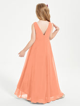Modern Asymmetrical Junior Bridesmaid Dresses Cowl Neck Papaya