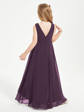 Modern Asymmetrical Junior Bridesmaid Dresses Cowl Neck Plum