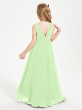 Modern Asymmetrical Junior Bridesmaid Dresses Cowl Neck Sage