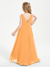 Modern Asymmetrical Junior Bridesmaid Dresses Cowl Neck Tangerine