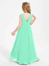Modern Asymmetrical Junior Bridesmaid Dresses Cowl Neck Turquoise