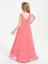 Modern Asymmetrical Junior Bridesmaid Dresses Cowl Neck Watermelon