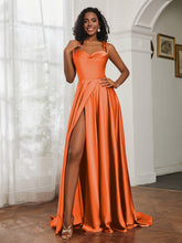 Cowl Neck A-Line Dress With Slit Burnt Orange