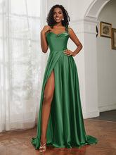 Cowl Neck A-Line Dress With Slit Emerald