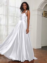 Cowl Neck A-Line Dress With Slit White