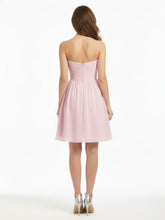 Strapless Sweetheart Neck Short Bridesmaid Gown Candy Pink