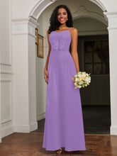 Lace Appliqued Backless Chiffon A-Line Dress Tahiti