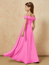 Off-the-shoulder A-Line Junior Bridesmaid Dresses Azalea