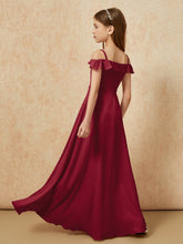 Off-the-shoulder A-Line Junior Bridesmaid Dresses Burgundy