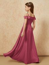 Off-the-shoulder A-Line Junior Bridesmaid Dresses Cinnamon Rose