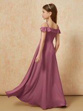 Off-the-shoulder A-Line Junior Bridesmaid Dresses Mulberry
