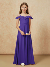 Off-the-shoulder A-Line Junior Bridesmaid Dresses Regency