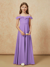 Off-the-shoulder A-Line Junior Bridesmaid Dresses Tahiti