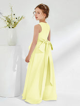 Bateau Neckline Ruffle Junior Bridesmaid Gowns Daffodil