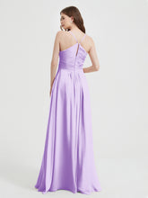 Spaghetti Strap V neck Chiffon Dress with Pockets Lilac