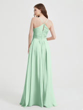 Spaghetti Strap V neck Chiffon Dress with Pockets Mint Green