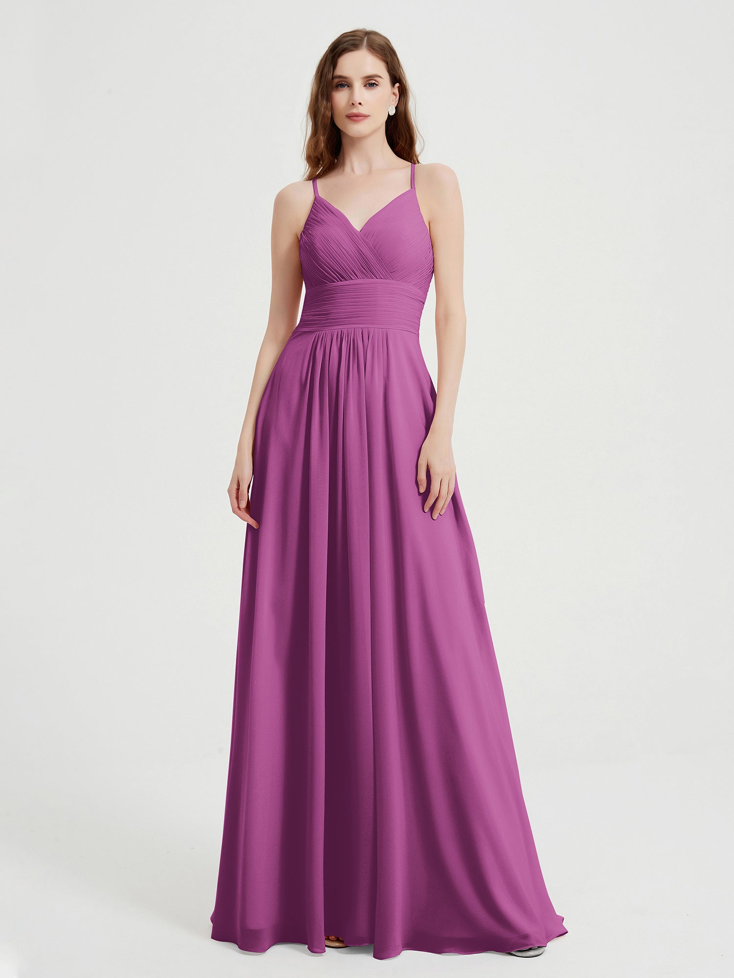 Spaghetti Strap V-neck Chiffon Dresses Gold Plus Size