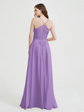 Spaghetti Strap V neck Chiffon Dress with Pockets Tahiti