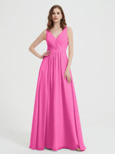 Open Back Chiffon Dresses with V neck Azalea