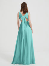 Open Back Chiffon Dresses with V neck Spa