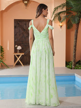 Cold Shoulder Empire Waist Max Dress with Slit Sage Dream