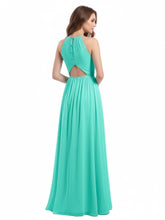 Long Halter Chiffon Dresses with Open Back Spa