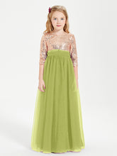 Glamorous Junior Bridesmaid Dresses Sequined Top Clover