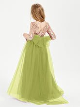 Glamorous Junior Bridesmaid Dresses Sequined Top Clover