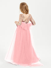 Glamorous Junior Bridesmaid Dresses Sequined Top Flamingo