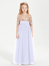 Glamorous Junior Bridesmaid Dresses Sequined Top Lavender